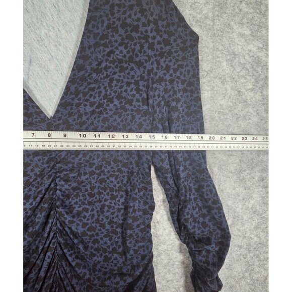 Boden Long Sleeve Midi Dress V Neck Dark Blue Women's Size 16/18R Modest Strech - Picture 4 of 9